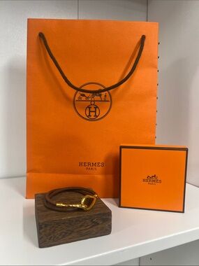 🔥🔥 Hermes Natural Bridle Jumbo Hook Double Tour bracelet